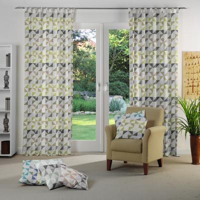 Vorhang WIRTH "Berlare", grün, B:132cm H:225cm, Baumwolle, Polyester, Gardinen, nach Maß Image