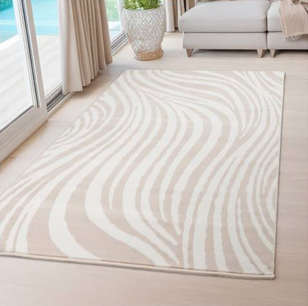 Teppich OTTO HOME "Liaa in Wellen Design, softer Kurzflor", beige (beige, creme), B:120cm H:7mm L:170cm, Kunstfaser, Teppiche, 3D-Optik, Scandi-Look, Wohnzimmer, Esszimmer, Schlafzimmer Image