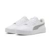 Sneaker PUMA "Carina 3.0 Day Night Sneakers Damen", Gr. 35.5, weiß (weiß silber metallic), Obermaterial: Textil, Synthetik; Futter: Textil; Innensohle: Textil; Laufsohle: Gummi, Schuhe