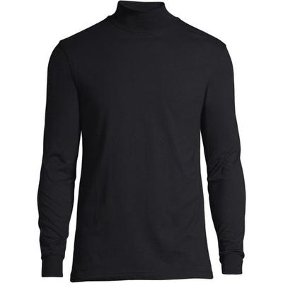 Tall Super-T Polo Neck Top, Men, size: 38-40, big and tall, Black, Cotton, by Lands' End