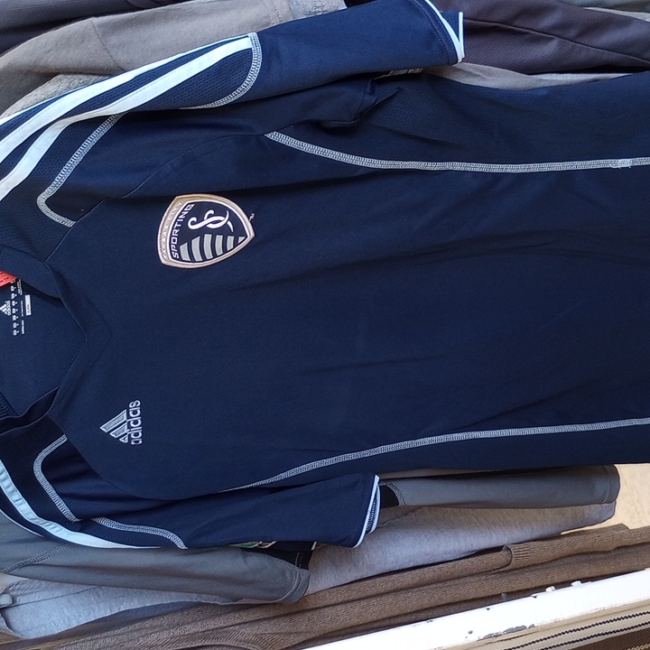 Adidas Shirts | Adidas Official Sporting Kansas City Mls Soccer Jersey Size M Euc | Color: Blue | Size: M