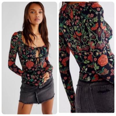 Free People Tops | Free People Make It Easy Fitted Top Size Xsmall | Color: Black | Size: Xs