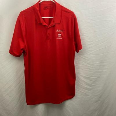 Nike Shirts | Budweiser Usa Olympic Nike Golf Polo Shirt Size Xl Red Men’s Sponsor | Color: Red | Size: Xl