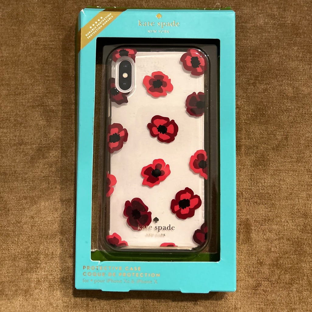 Kate Spade Cell Phones & Accessories | Kate Spade Red And Black Floral Phone Case For Iphone | Color: Black/Red | Size: Os