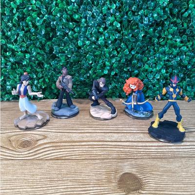 Disney Toys | Bundle Of Disney Infinity Figures Starwars Brave Marvel Spiderman Aladdin | Color: Black | Size: Osbb