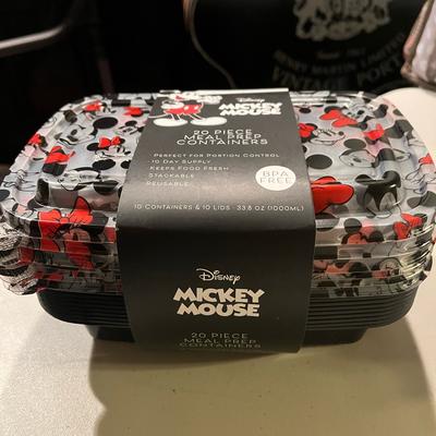 Disney Kitchen | Disney Mickey Mouse Food Containers. -10 Containers With Lids | Color: Black/Red | Size: 33.8 Oz