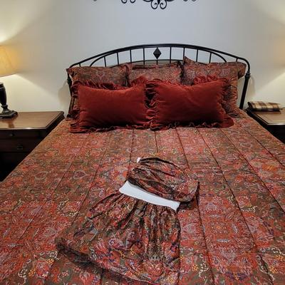 Ralph Lauren Bedding | 7pc Ralph Lauren Galahad Queen Sateen Comforter Set | Color: Brown/Red | Size: Queen