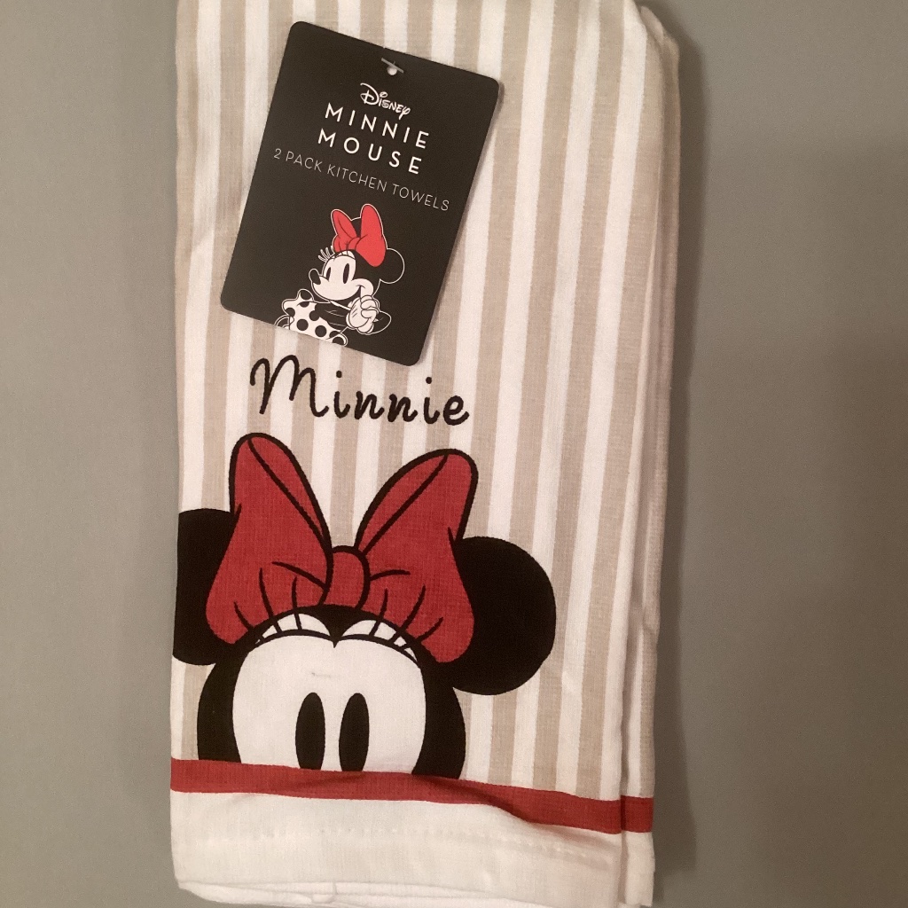 Disney Kitchen | 2 Pack Minnie Mouse Kitchen Towels | Color: Tan/White | Size: 24” Long