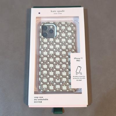 Kate Spade Accessories | Kate Spade Iphone 11 Pro Snap Case Linked Spades Theme Print New | Color: Cream/Tan | Size: Os