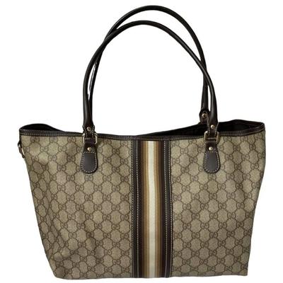 Gucci Bags | Gucci Supreme Joy Web Tote Purse Handbag Shoulder Bag Brown Logo | Color: Brown/Tan | Size: Os