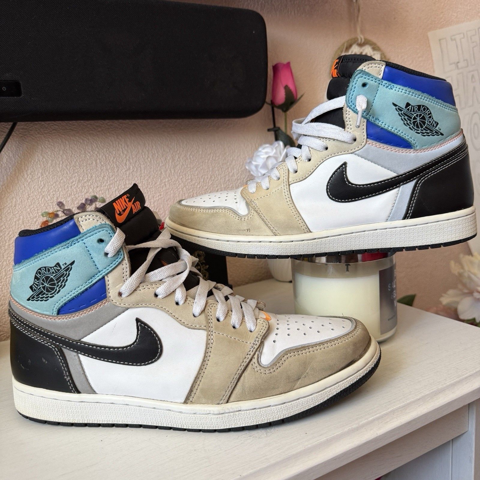 Nike Shoes | Air Jordan 1 High Prototype Nike Retro Og Dc6515-100 White Multi Men’s Size 10 | Color: Blue/White | Size: 10