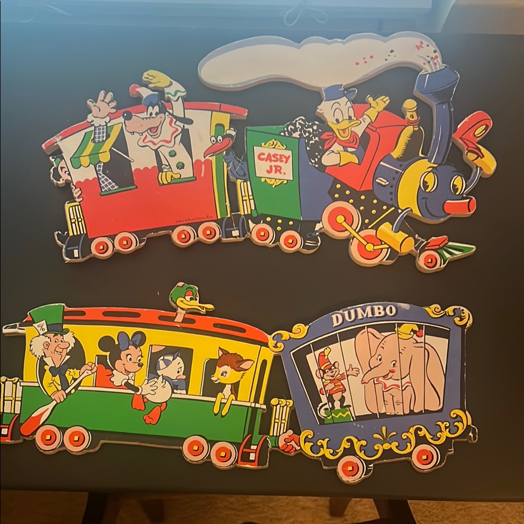 Disney Toys | 1950s Casey Jr.'S Train Disney Productions Dolly Toy Co. Fairytale Pin-Ups Wall | Color: Blue/Red | Size: Osbb