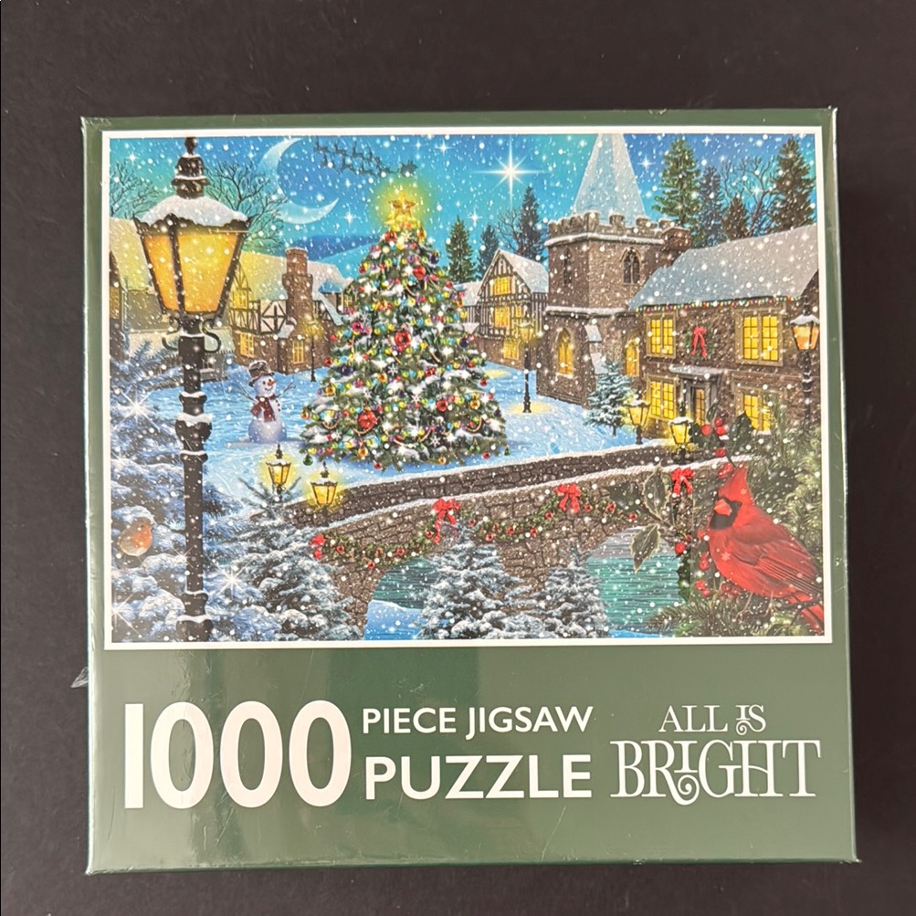 Adidas Games | All Is Bright Holiday Puzzle 1000 Pc | Color: Blue/Green | Size: Os