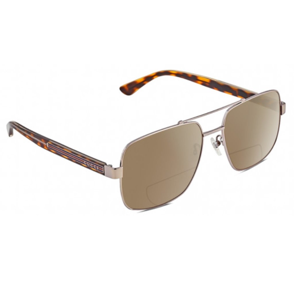 Gucci Accessories | Gucci Gg 0529s 002 Ruthenium Metal Aviator Sunglasses Brown Lens, 60-17-145 | Color: Silver | Size: Os