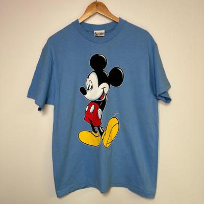 Disney Shirts | Vintage Mickey Mouse Shirt 90s Disney T-Shirt Blue Tee | Color: Blue | Size: M