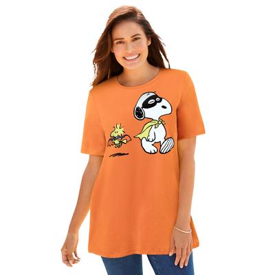 Plus Size Women's Peanuts Snoopy Costume Halloween Tee by ellos in Orange Costume (Size L)
