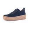Plateausneaker GABOR, Damen, Gr. 41, blau (dunkelblau), Veloursleder, Glattleder, unifarben, sportlich, Schuhe, Freizeitschuh, Halbschuh, Schnürschuh mit Best Fitting-Ausstattung
