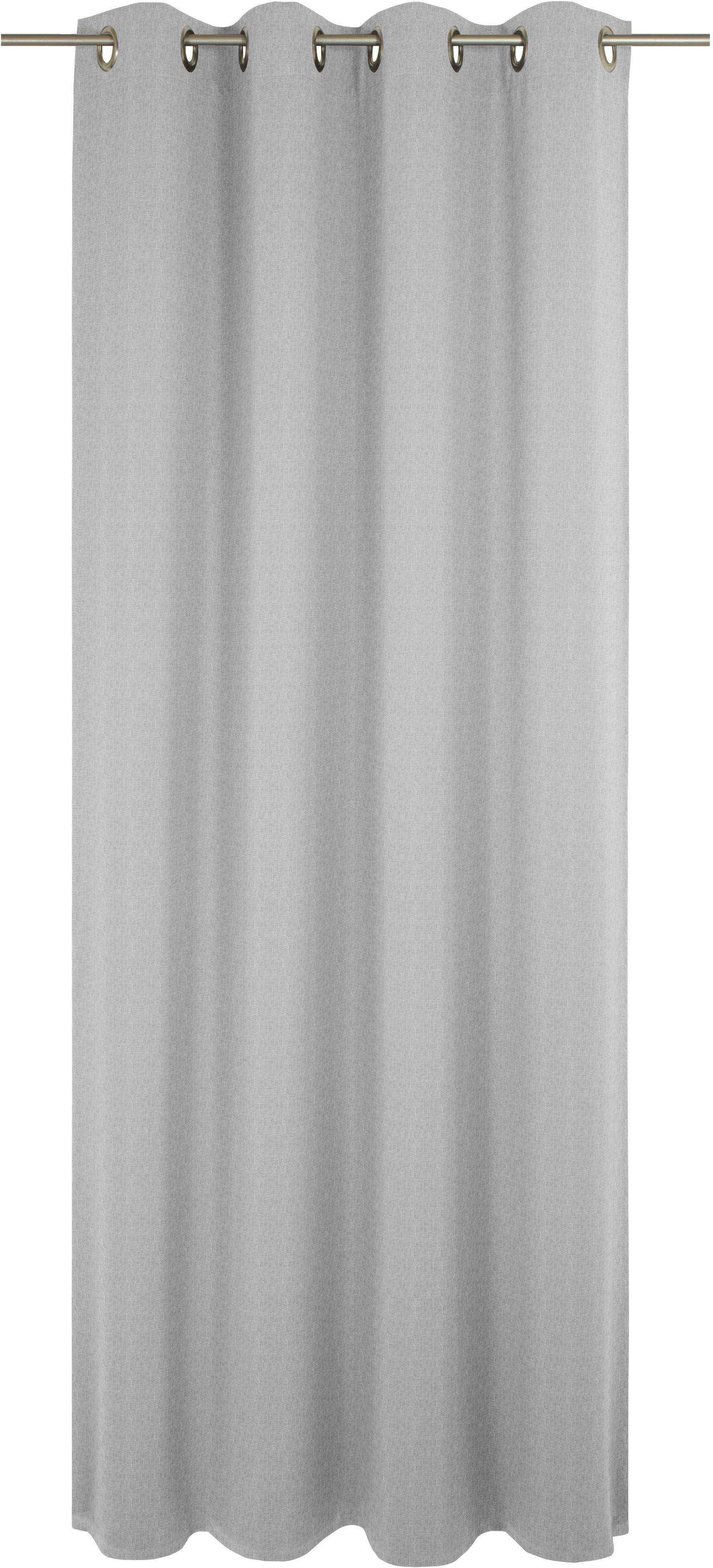 Vorhang WIRTH "Sunday", grau (hellgrau), B:142cm H:395cm, Baumwolle, Polyester, Gardinen, nach Maß Image