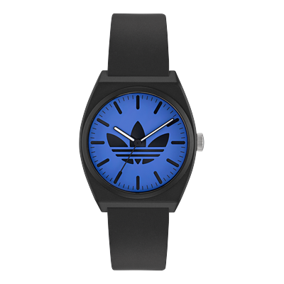 Quarzuhr ADIDAS ORIGINALS "PROJECT TWO", schwarz, blau, Armbanduhren, Herren, Armbanduhr, Herrenuhr, Damenuhr, Resinarmband, Acrylglas Image