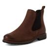Chelseaboots TAMARIS, Damen, Gr. 41, braun (dunkelbraun), Nubukleder, Elastischer Einsatz, unifarben, used, klassisch, Schuhe, Blockabsatz, Stiefelette, Businesschuh, Schlupfboots, Anziehlasche