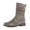 Stiefel GABOR "Genua", Damen, Gr. 43, grau (taupe), Veloursleder, unifarben, klassisch, Schuhe, Blockabsatz, Kurzstiefel, mit Innenreißverschluss