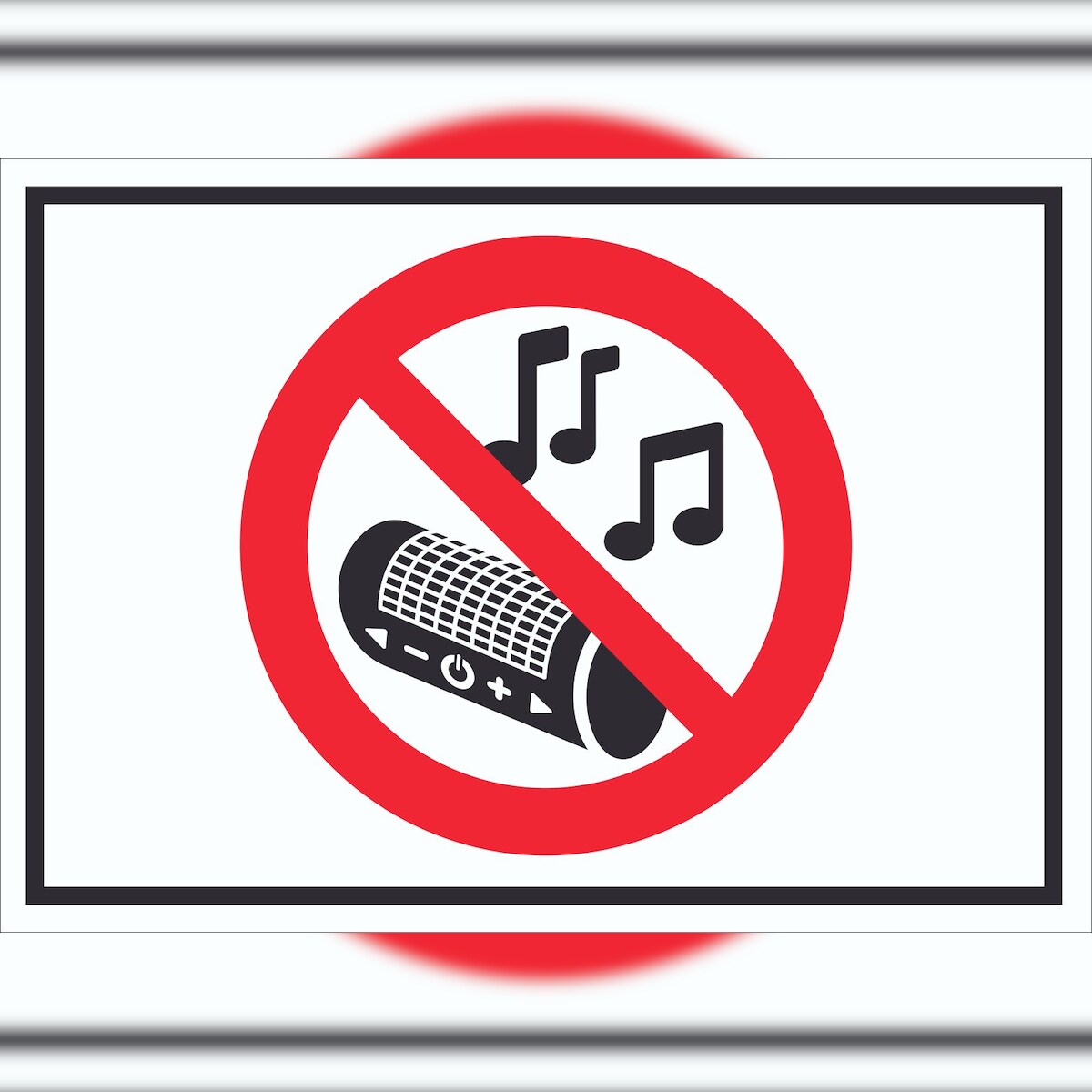 HB-Druck Schild Musik verboten Symbol A6 (105x148mm) Image