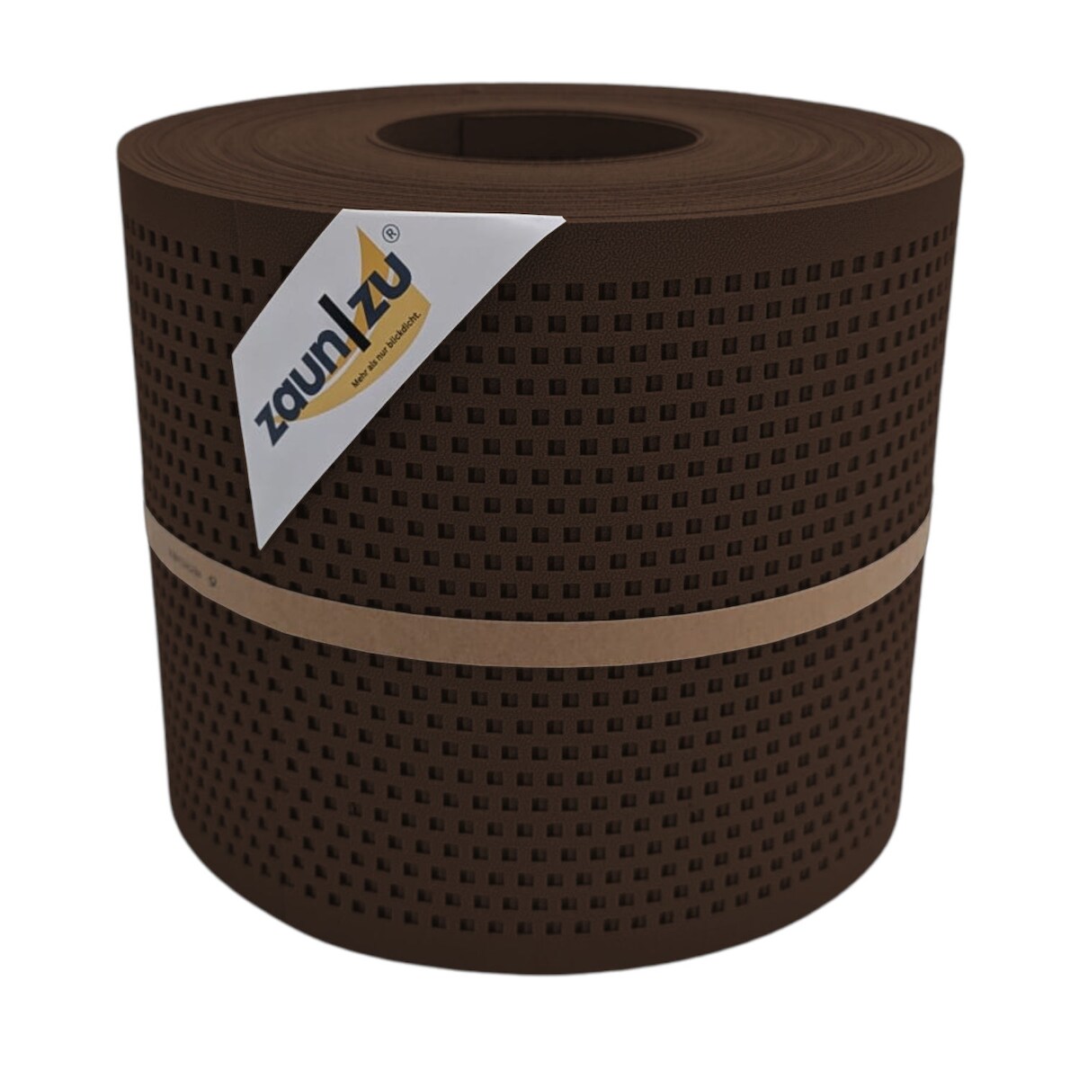 zaun|zu® Sichtschutz Gelocht Quadrat Muster für Doppelstabmatten Braun 26m Image