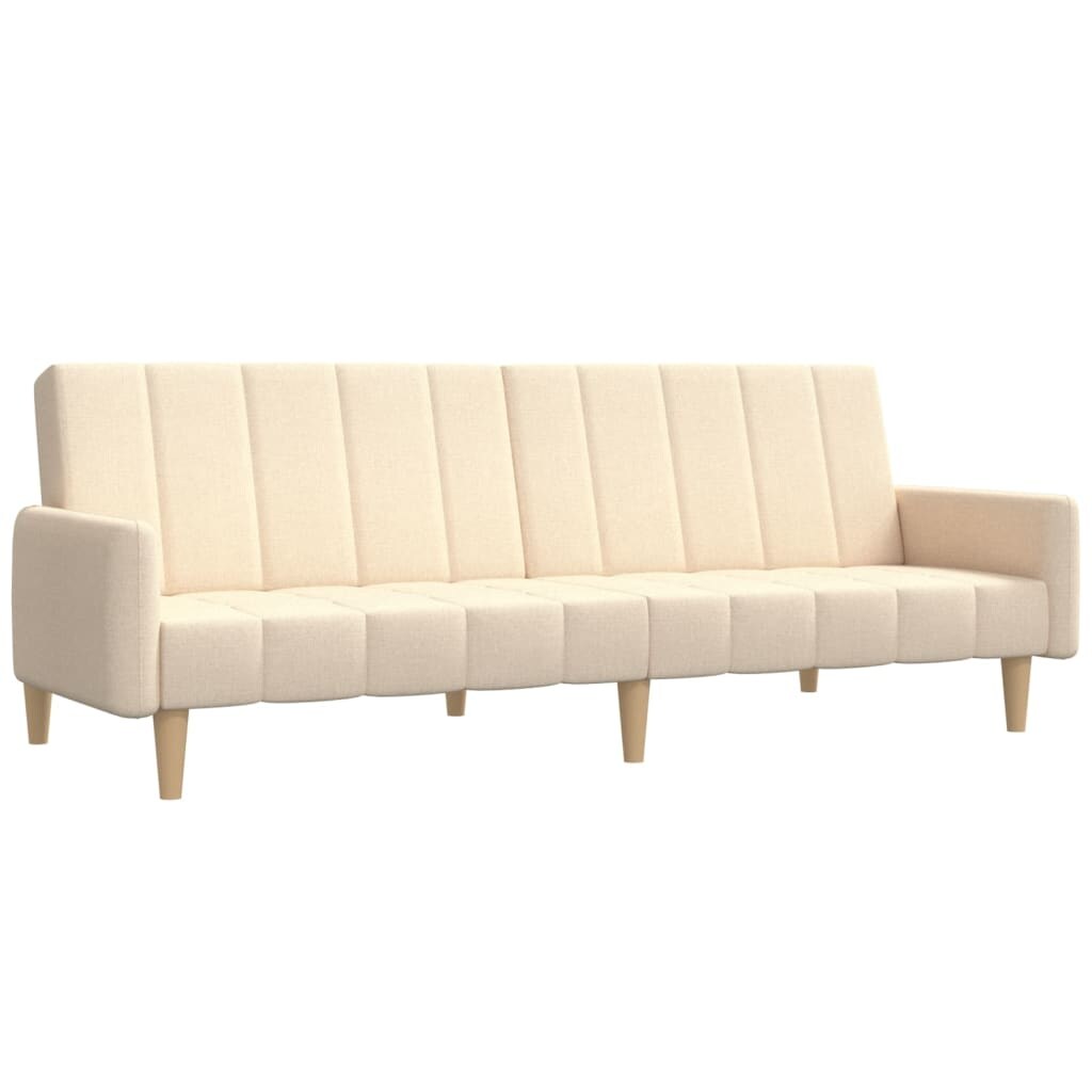 vidaXL Schlafsofa 2-Sitzer Creme Stoff Image