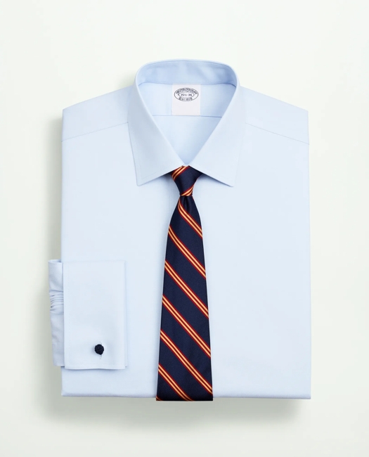 Brooks Brothers Men's Stretch Supima Cotton Non-Iron Pinpoint Oxford Ainsley Collar Dress Shirt | Light Blue | Size 18½ 30