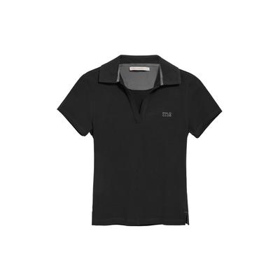 Poloshirt Pedraza knopflos schwarz mit gummiertem Polo Club Logo Image