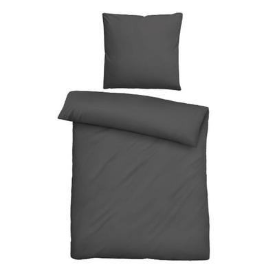 biberna Tencel Bettwäsche UNI titanium, 1x 135x200 cm + 1x 80x80 cm