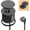 Presa da incasso, multipresa da incasso, con 1 presa, 1 porta usb c, 1 porta usb a, 80 mm di