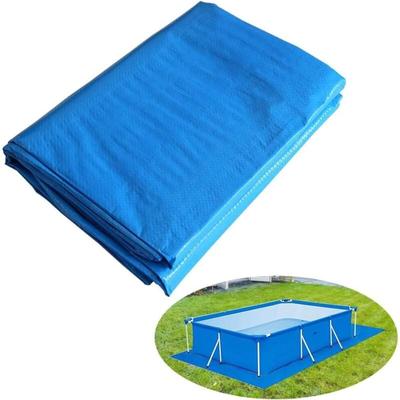 Bodenplane für Schwimmbecken, wasserdichte, faltbare, blaue, rechteckige Poolmatte, Bodenplane für Image