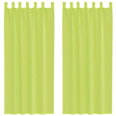Voile Vorhänge mit Lasche 2 Stk. Apfelgrün vidaXL Image