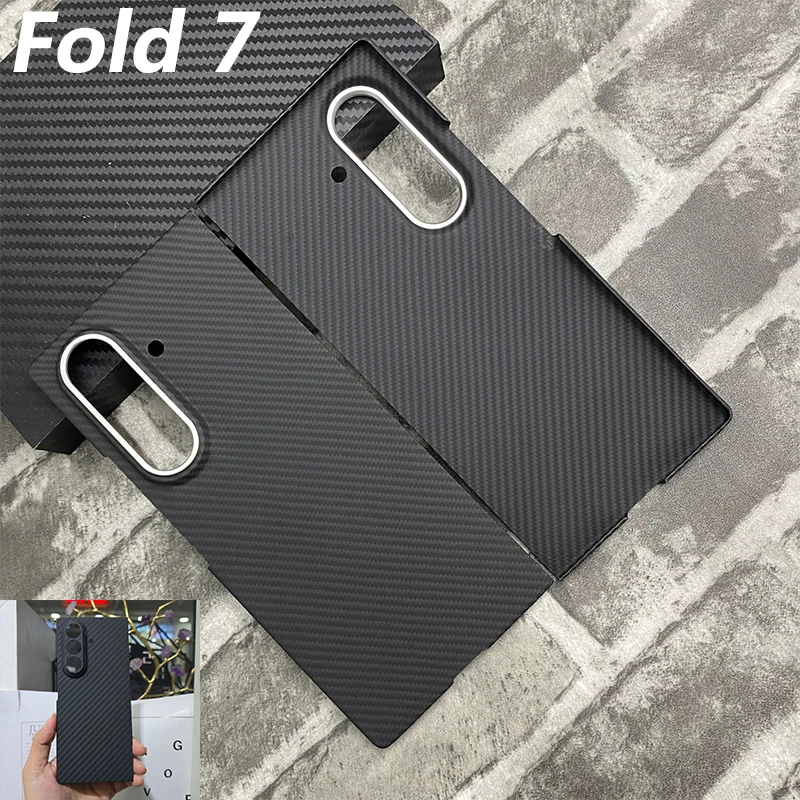 Coque de téléphone en Fiber de carbone aramide, étui pour Samsung Galaxy Z Fold 7 5G, accessoires de téléphone portable 1500D/600D Funda Capa