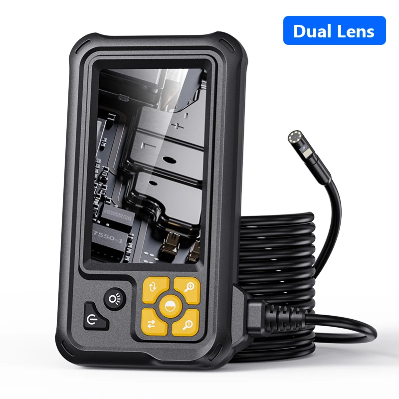 KERUI Industrie Endoskop Kamera 4,3 zoll IPS Bildschirm Dual Objektiv HD IP67 Wasserdichte Licht Inspektion Endoskop Für Rohr Auto Reparatur Image