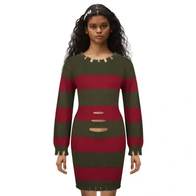 Damen Freddy Krueger Pullover A Nightmare on Elm Street Female Halloween Cosplay Kostüm Takerlama Image