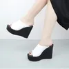11 cm Kleine Große Größe 33-43 Mode Bequeme Weiche Leder Hausschuhe Plattform Schuhe 2025 High Heels Keile Slides büro Modell