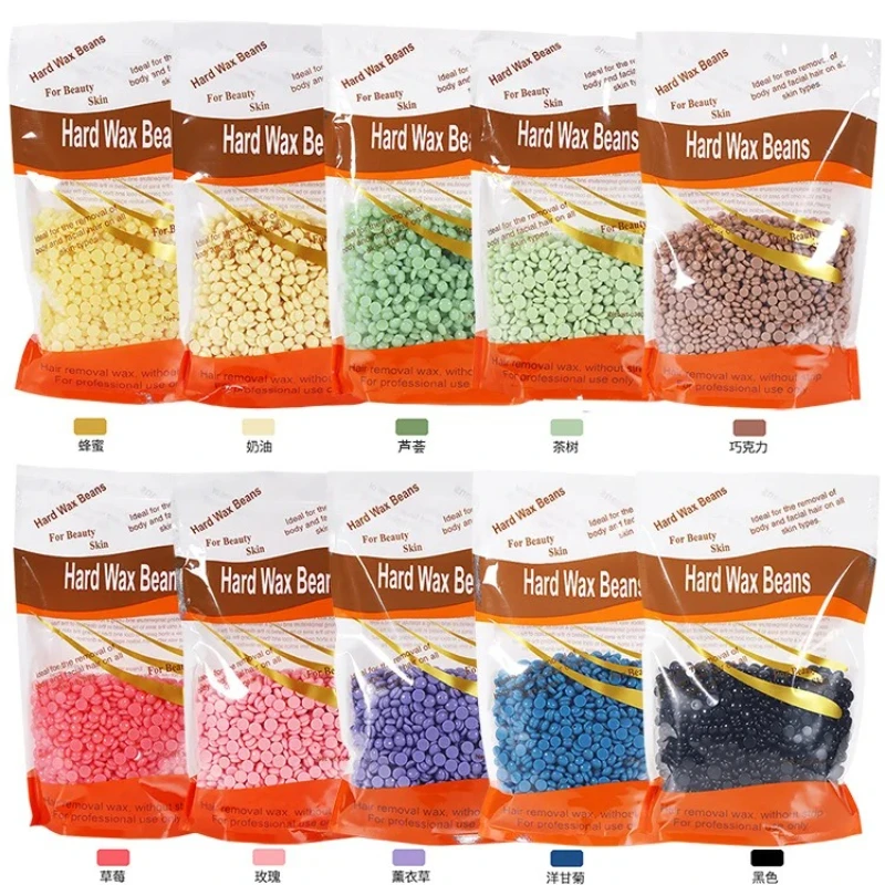 Hartwachsbohnen zur Haarentfernung, 500 g/200 g/50 g, europäisches brasilianisches Perlenwachs für Wachswärmer, kompatibel mit Wachserhitzermaschinen Image