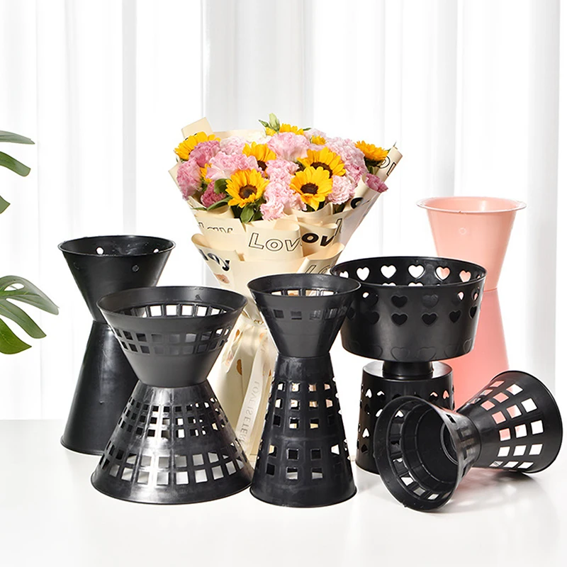 Kunststoff Blumenverpackung Liner Pflanzenständer Verpackungsmaterial Befestigung Blumenstrauß Basis Arrangement für Hochzeitsfeier Blumenbedarf Image