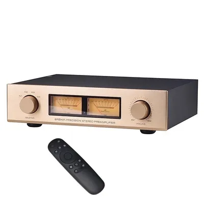 AMXEKR Replica Accuphase C-245 Circuit Vollsymmetrischer HiFi Fever Vorverstärker mit Fernbedienung VU Meter RCA XLR Eingang Ausgang Image