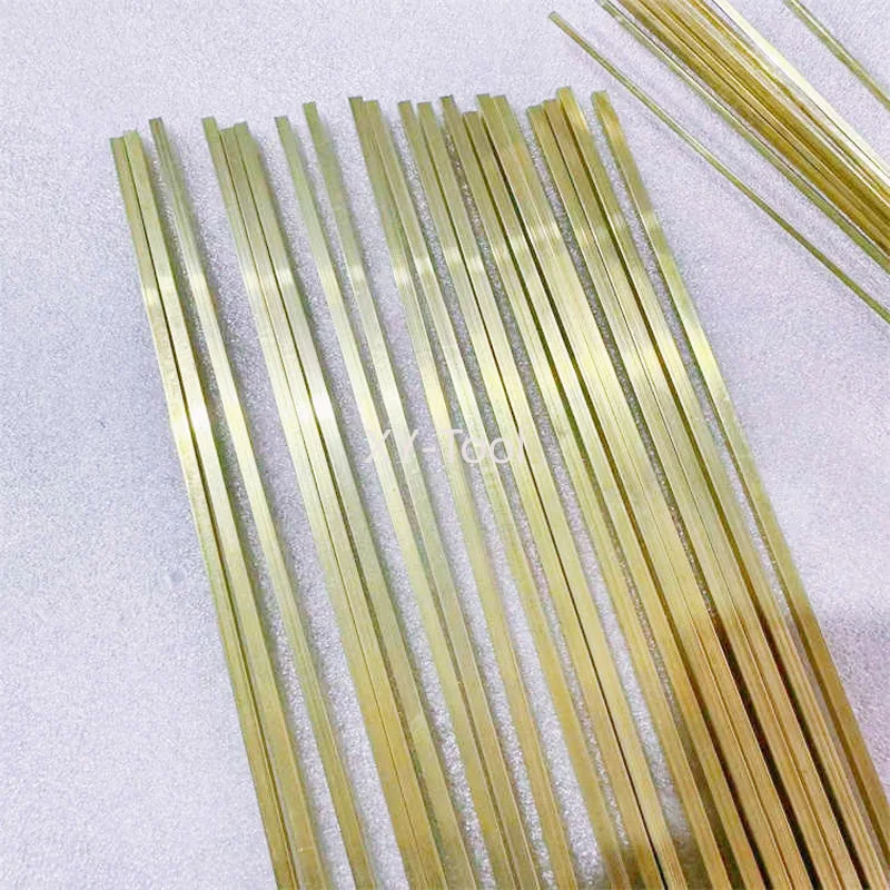 Barra Piatta in Ottone Spessore 1.2mm 1.5mm 2mm 2.5mm 3mm 4mm 4.5mm 5mm 5.5mm 6mm 6.5mm 7mm 8mm 8.5mm, Barra Quadrata Solida in Ottone Metallo
