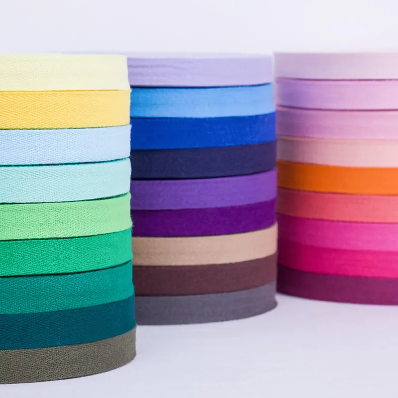 Neues buntes 10 mm 20 mm Chevron-Band aus 100 % Baumwolle, Hering-Knochenbindungsband, Spitzenbesatz zum Verpacken von DIY-Zubehör Image