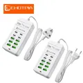 Spina UE UK US Adattatore di alimentazione caricatore USB rapido multiplo Cavo di prolunga da 1,2 m 6 USB-A 4 USB-C portatile per presa USB per telefono cellulare