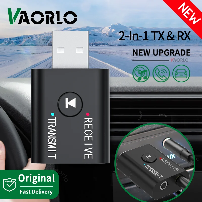 2-in-1 Bluetooth 5.0 Audio Receiver Sender 3,5 mm AUX USB Stereo Musik Wireless Adapter mit Mikrofon für Car Kit Lautsprecher TV PC Image