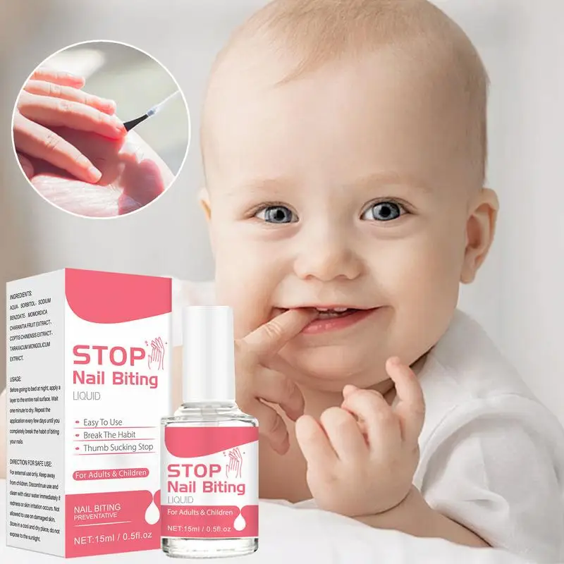 Nagellack zur Verhinderung von Nagelbeißen 0,5 fl oz Nagellack Alternative Anti-Nagelbeißen für Kinderpflege für alle Altersgruppen Stoppen Sie den Daumen Image