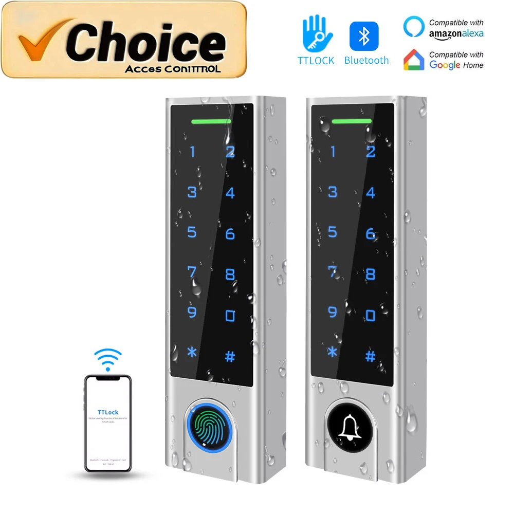 TTLock Pro Wasserdichter Bluetooth-Zugangscontroller mit Passcode/RFID-Karte mit 13,56 MHz, intelligentes Türschlosssystem für Gewerbe und Zuhause Image