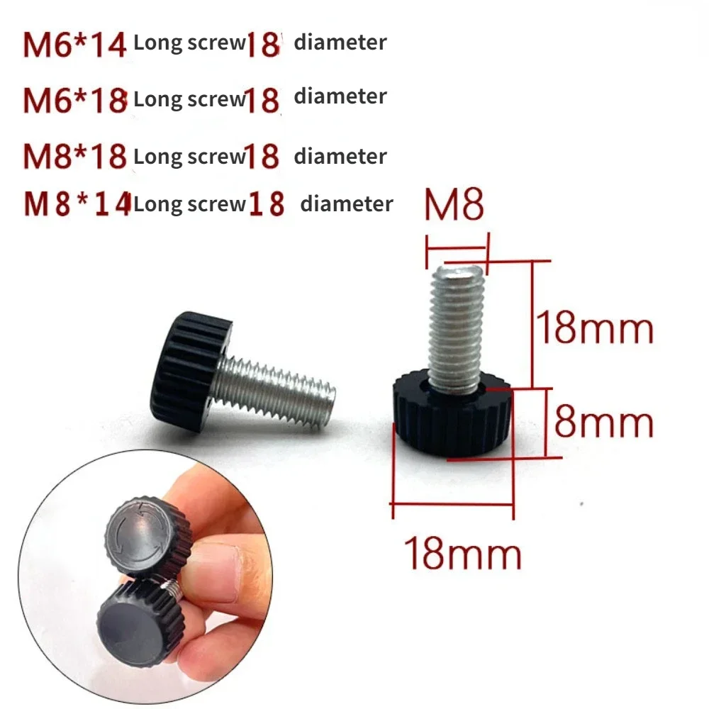 Außengewinde Rändel schraube Klemm knöpfe Griff Rändel schraube am Typ Rundkopf schwarz verstellbare Knopfs ch raube Kunststoffs chale Image