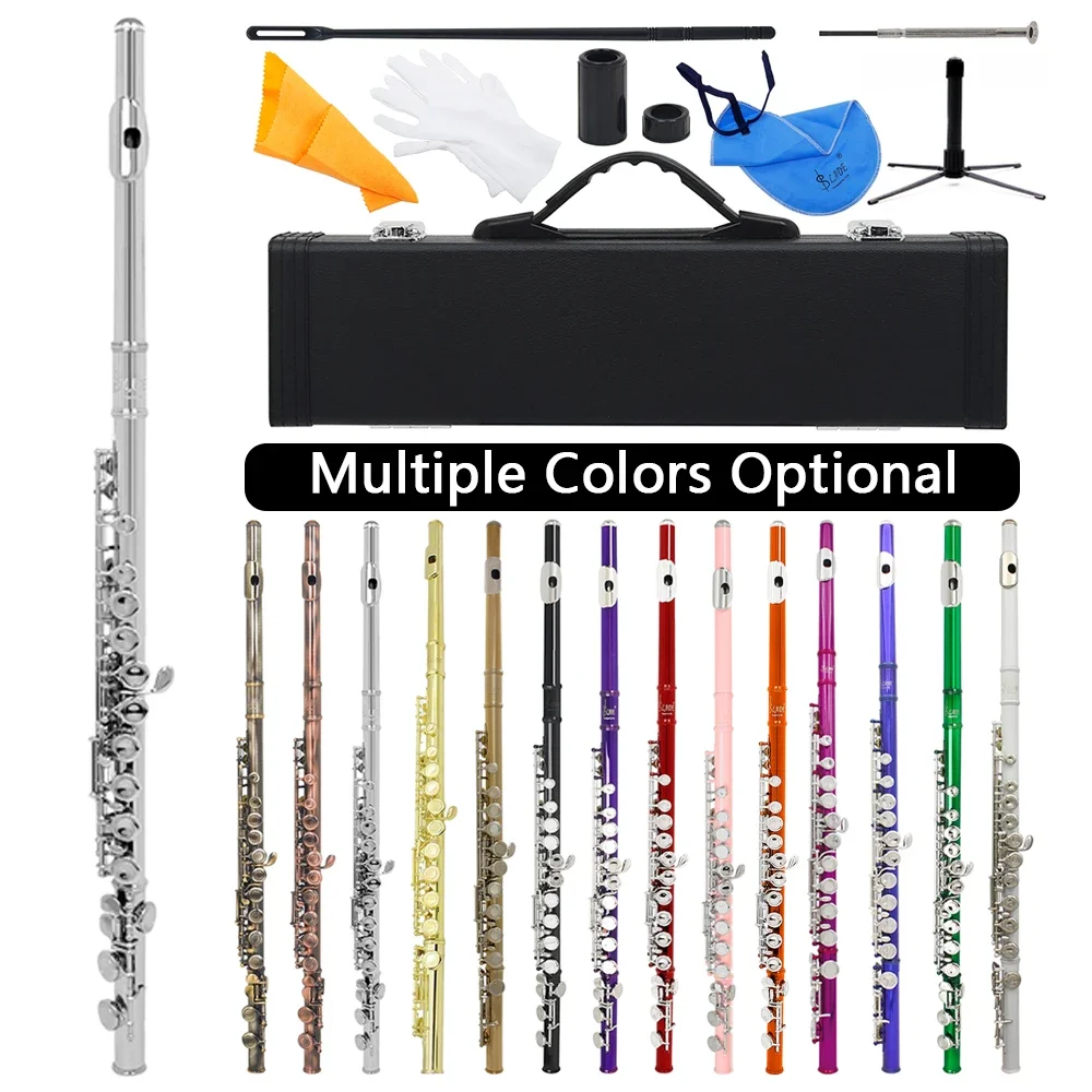 SLADE-Flöte, 16 geschlossene Löcher, C-Tasten-Flöte, Konzert-Performance-Flöte, professionelle Holzblasinstrumente, Querflöte mit E-Taste Image