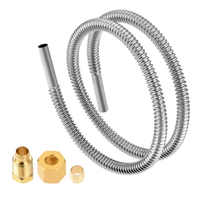 1/4" Pilot Burner Tube Flexible Hose with 7/16”-24UNS Fittings for Whirlpool Water Heater 00112330 Gas Fryer Pilot Flame Kits